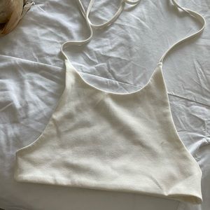 White cropped  halter